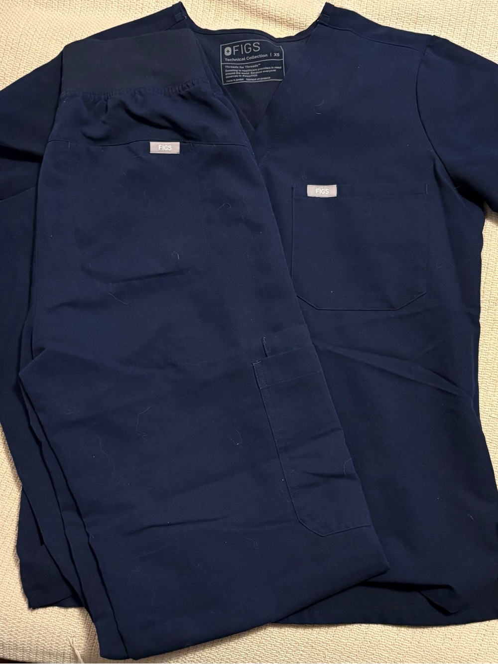 FIGS Womens Navy Scrub Set - Top & Pants